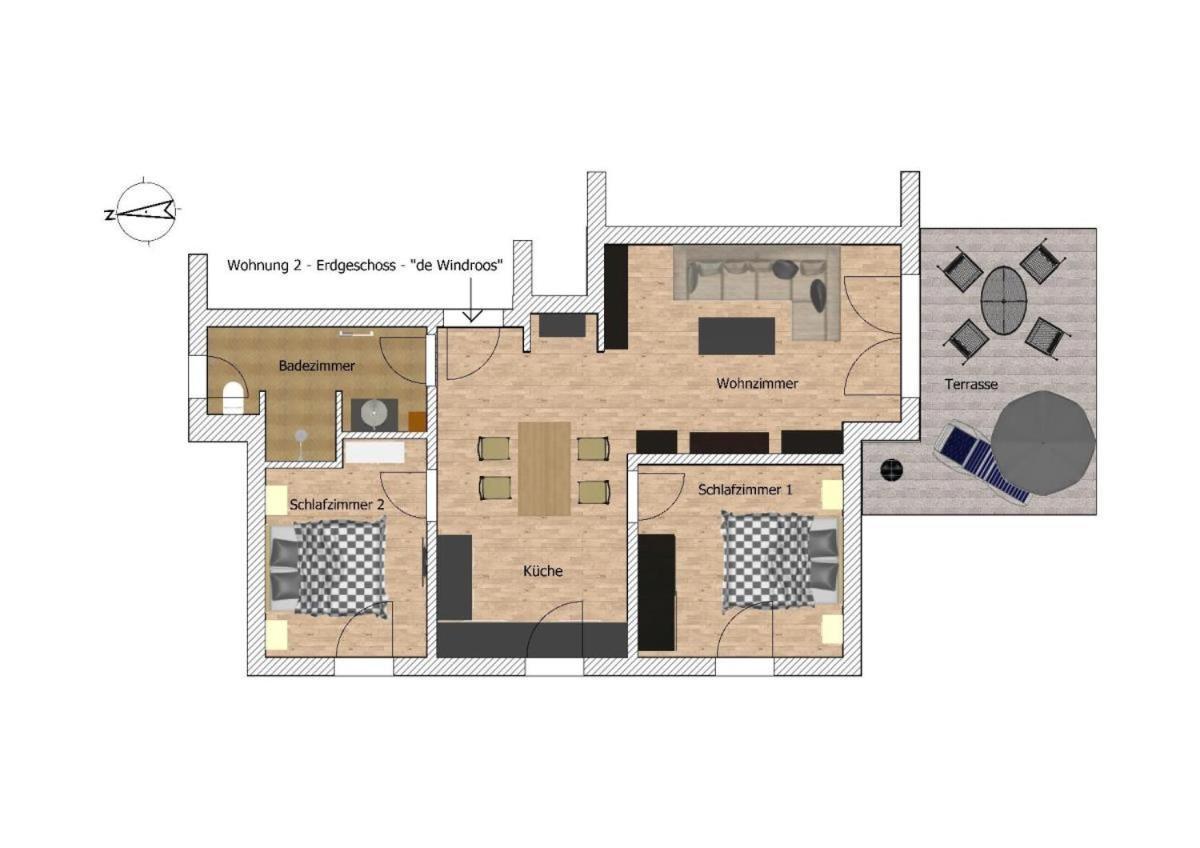 Ferienwohnung De Windroos Born Exterior foto